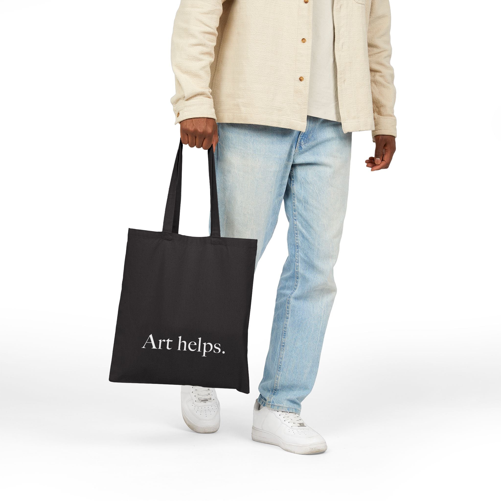 Art helps. Cotton Canvas Tote Bag