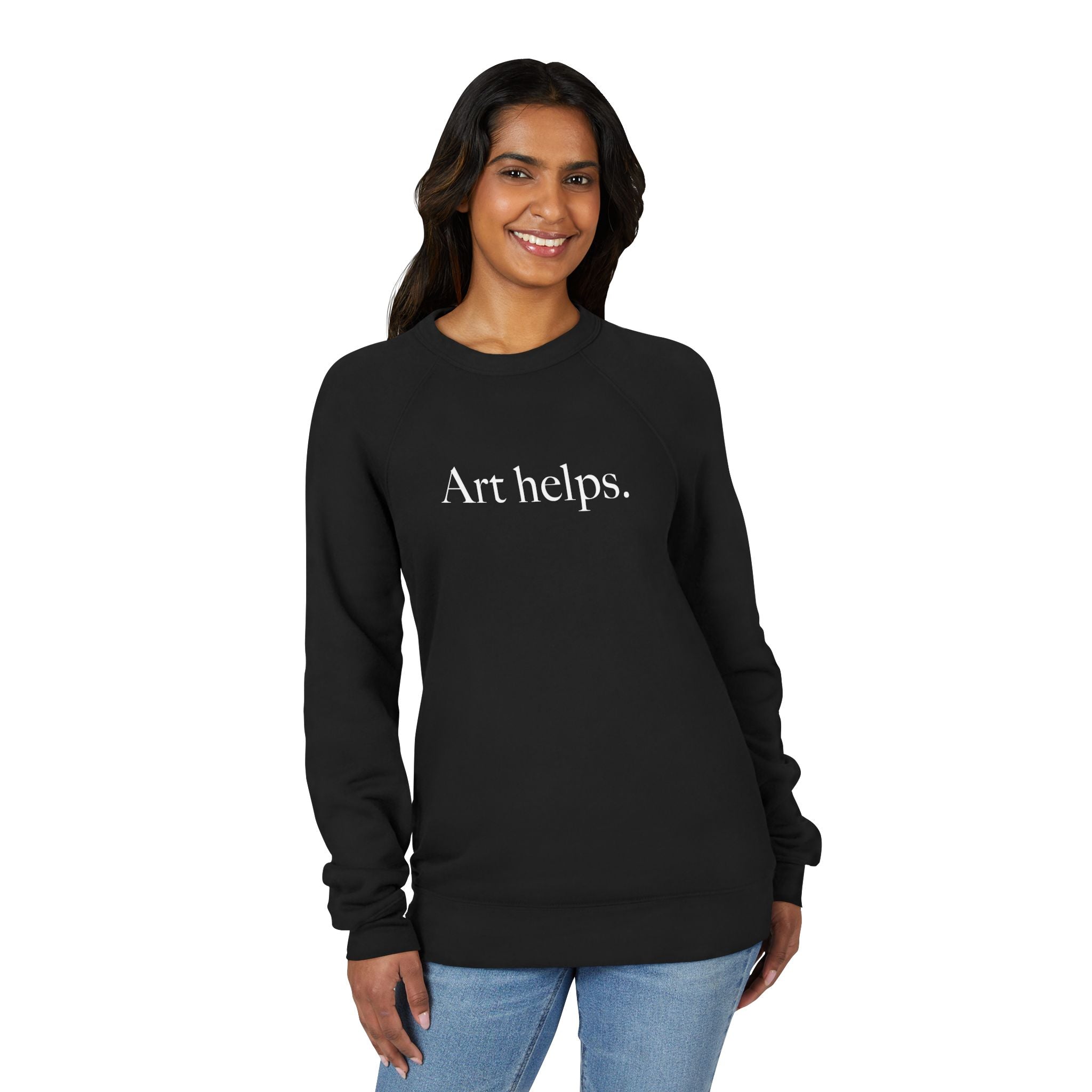 Art helps. Crewneck Unisex Sweatshirt