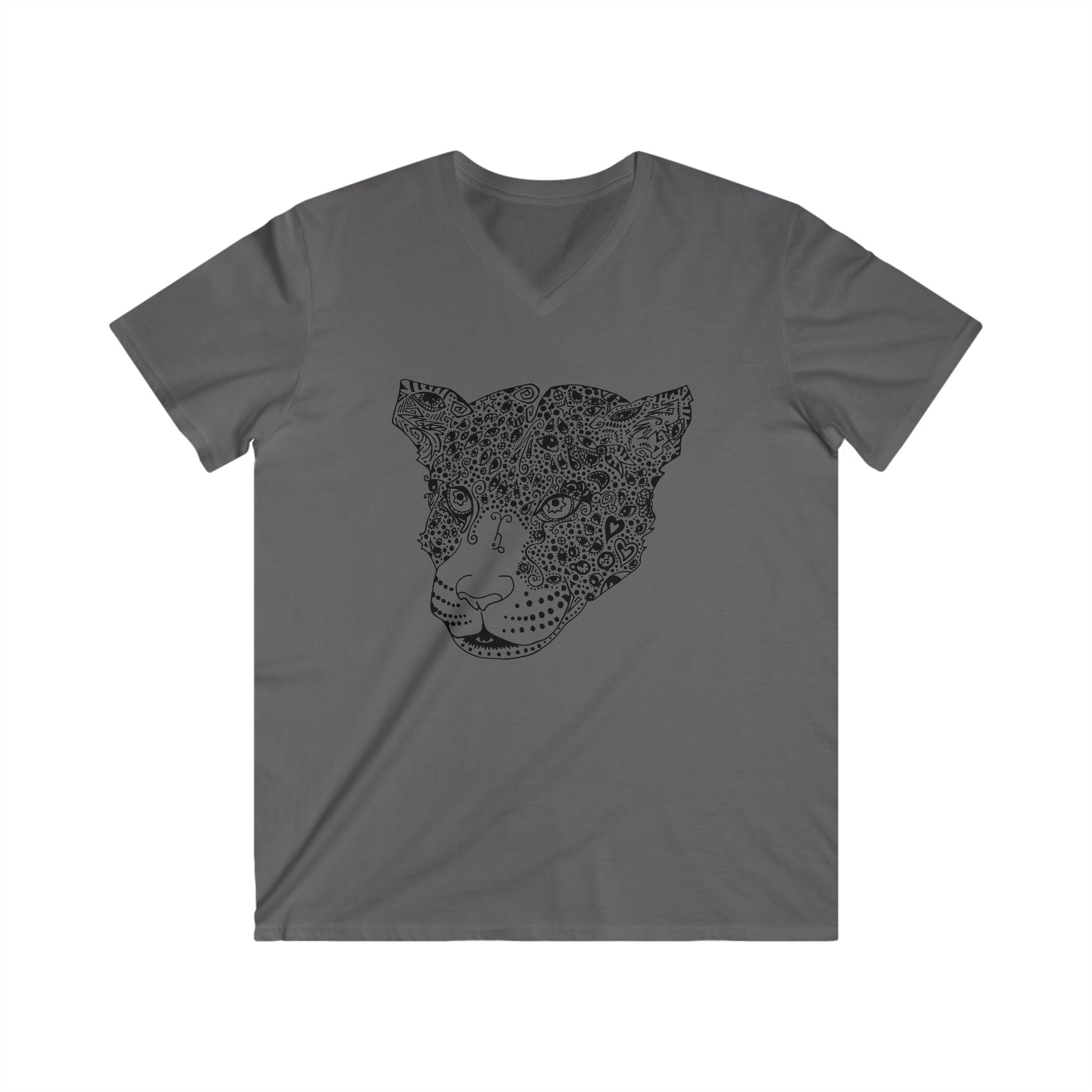 Leopard V-Neck Short Sleeve Tee