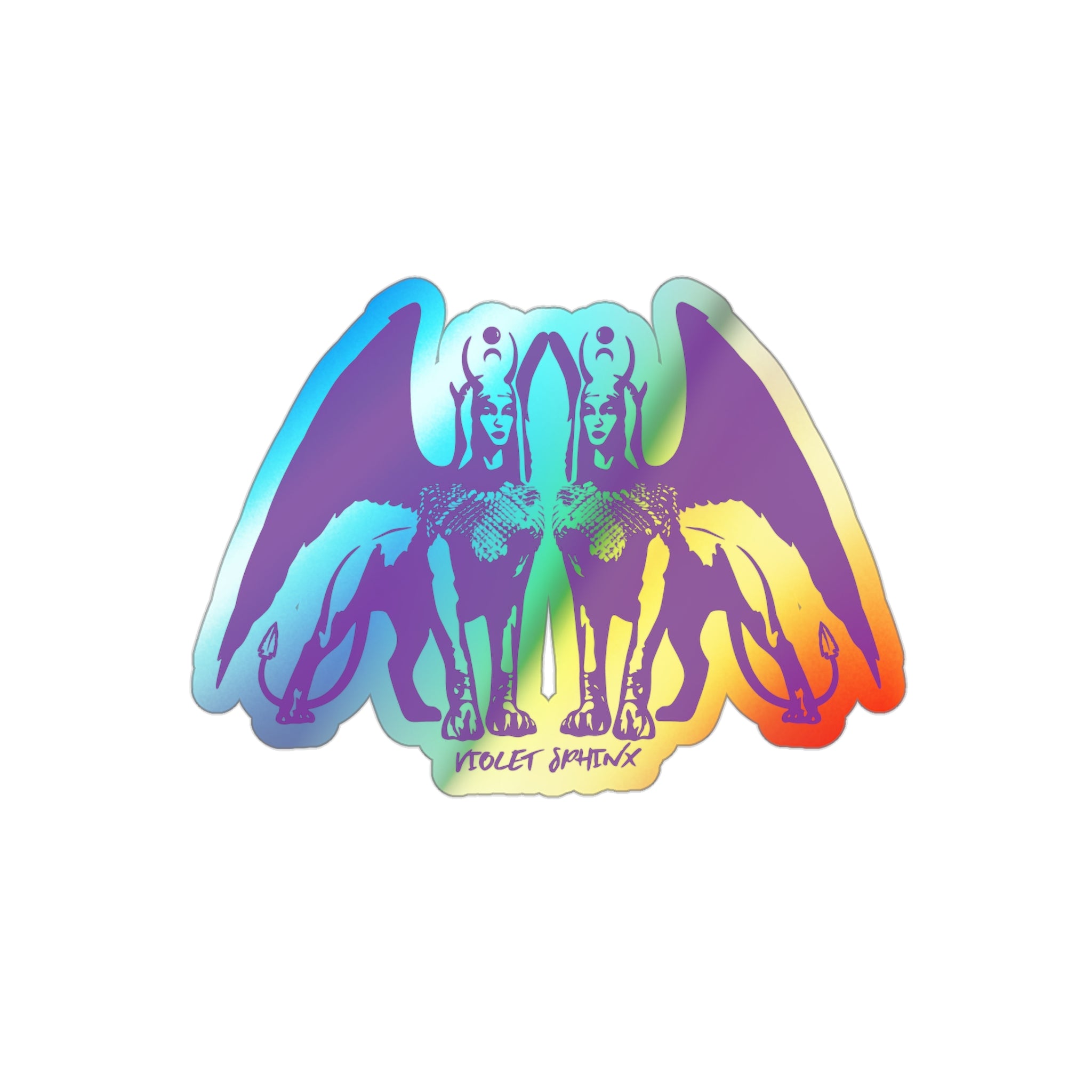 Violet Sphinx Twins Holographic Die-cut Stickers
